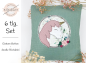 Preview: Einhorn Button - doodle Stickdatei