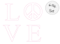 Mobile Preview: doodle Stickdatei - LOVE & PEACE