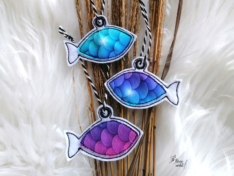 Fisch Anhänger - ITH-Stickdatei
