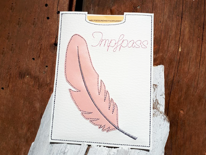 Impfpasshülle Feder- ITH-Stickdatei