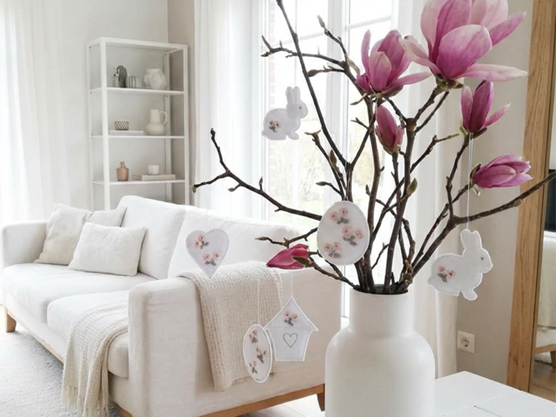 Preview: Oster Frühlings Anhänger Blumenstecker - ITH-Stickdatei