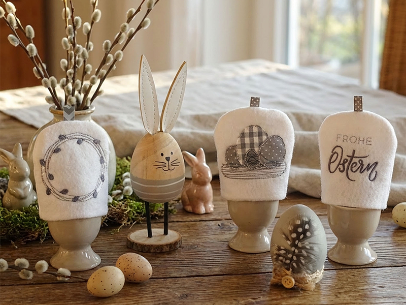 Preview: Eierwärmer für Ostern aus Stoff - ITH-Stickdatei