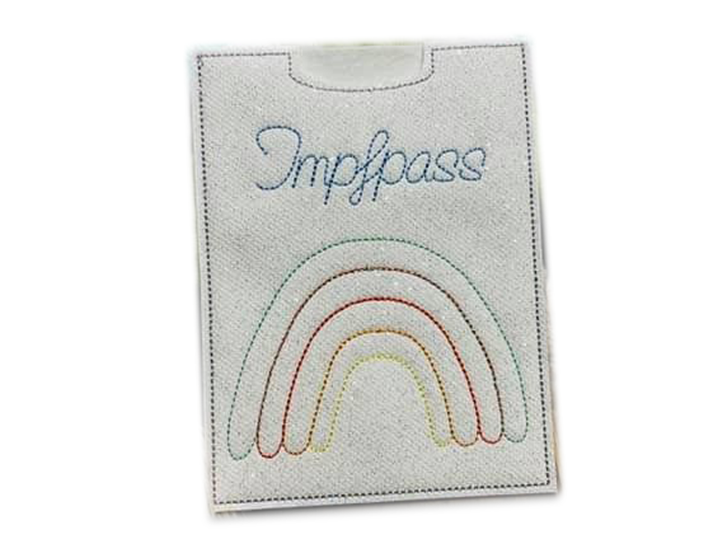 Impfpasshülle Regenbogen - ITH-Stickdatei
