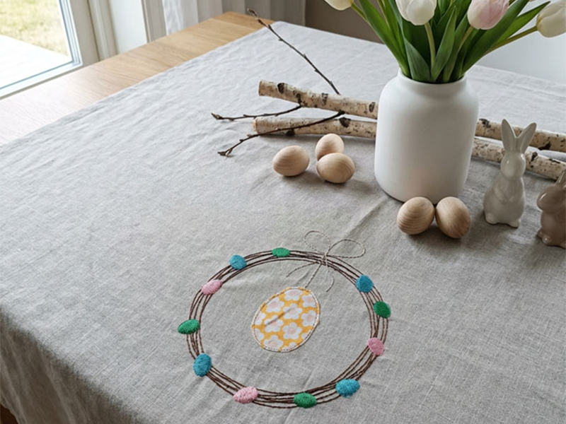 Preview: Weidenkranz zu Ostern - Vollstick Stickdatei