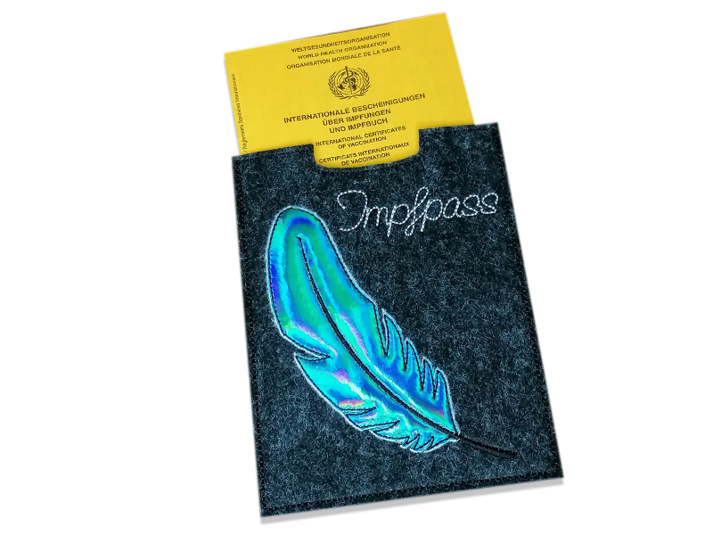 Impfpasshülle Feder- ITH-Stickdatei
