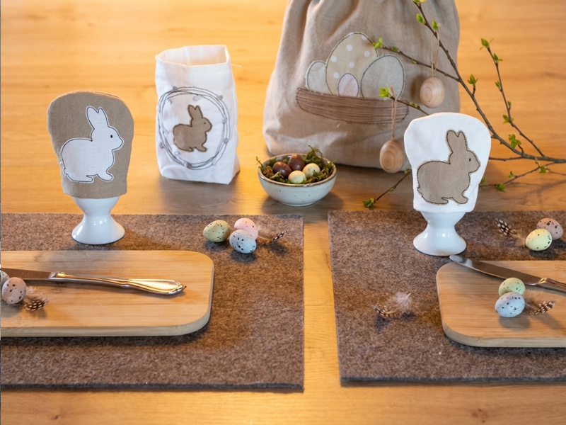 Eierwärmer für Ostern aus Stoff - ITH-Stickdatei