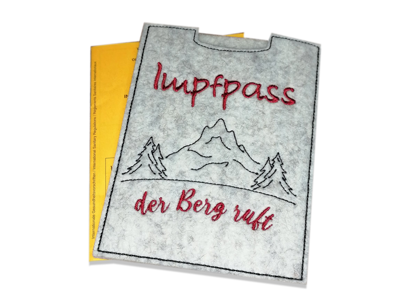 Impfpasshülle Berge - ITH-Stickdatei