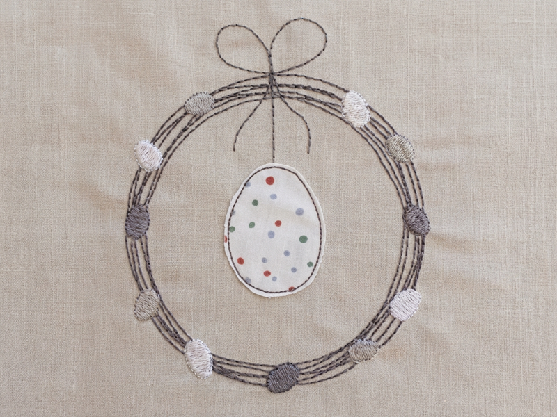 Weidenkranz zu Ostern - Vollstick Stickdatei