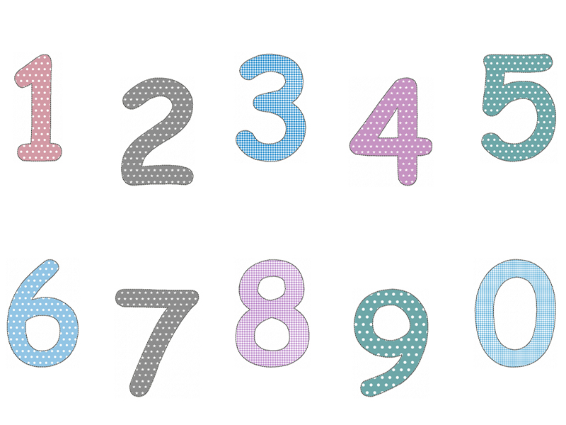 Zahlen 0 bis 9 - doodle Stickdatei