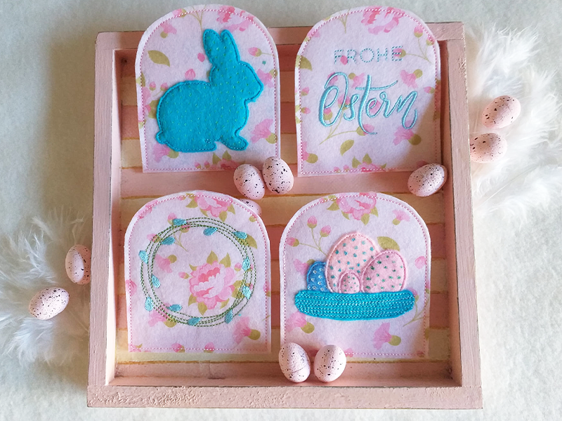 Eierwärmer für Ostern aus Filz - ITH-Stickdatei