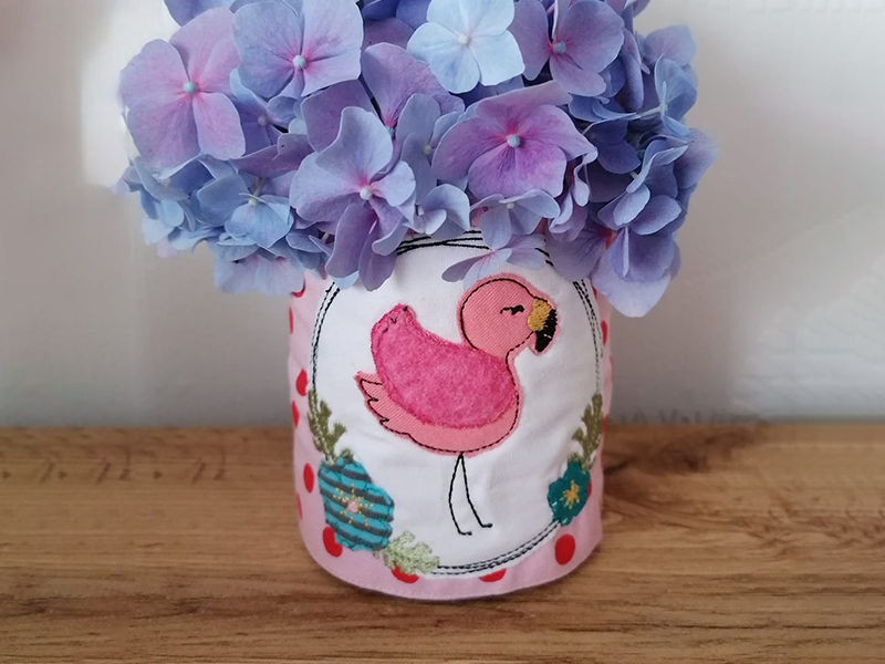 Button Flamingo - doodle Stickdatei