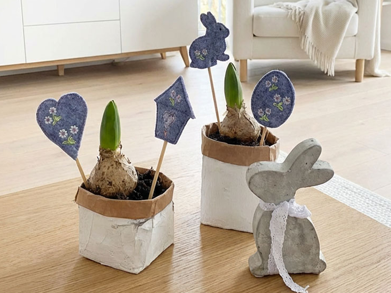 Oster Frühlings Anhänger Blumenstecker - ITH-Stickdatei