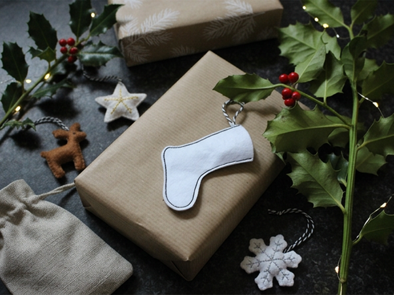 Nikolausstiefel aus Filz - ITH-Stickdatei