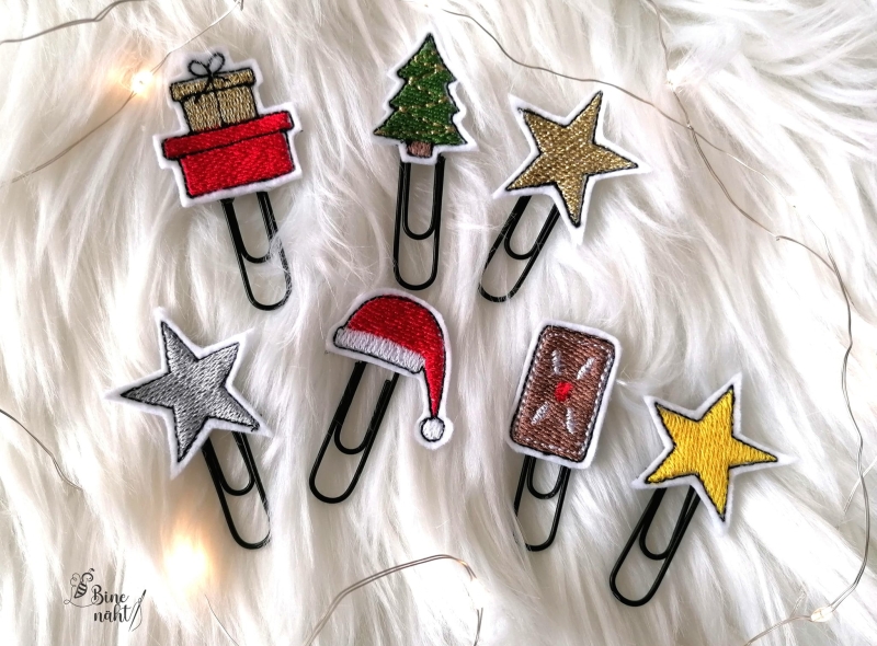 Weihnachtliche Planner Clips - ITH-Stickdatei