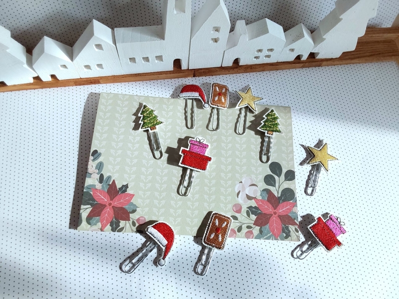 Weihnachtliche Planner Clips - ITH-Stickdatei