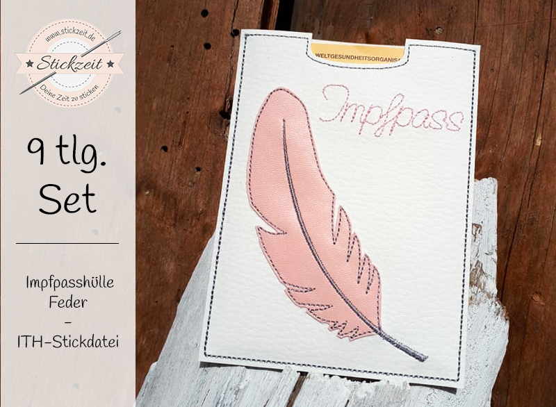Impfpasshülle Feder- ITH-Stickdatei