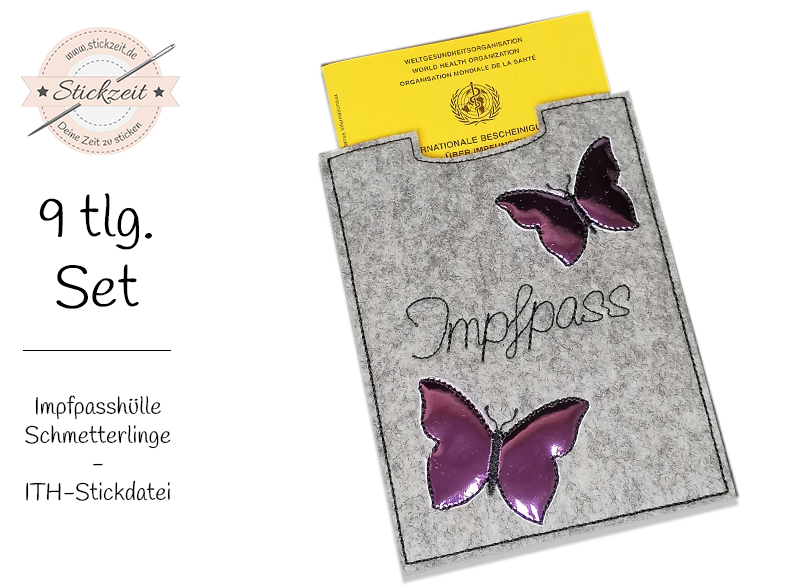 Impfpasshülle Schmetterling - ITH-Stickdatei