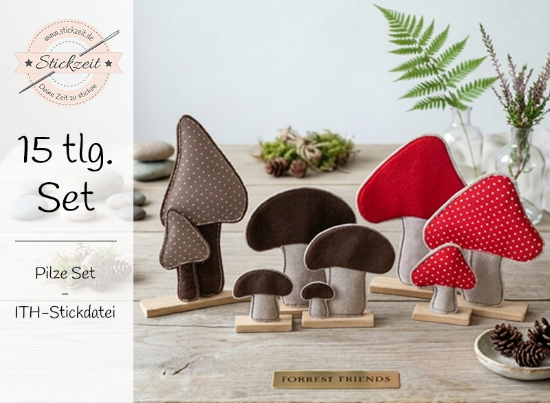Pilze Set Herbst - ITH-Stickdatei