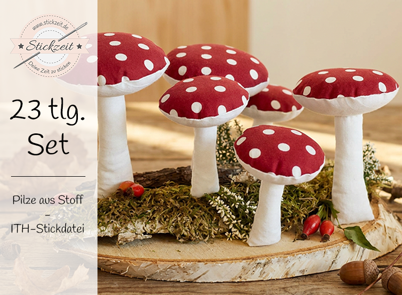 ITH - Pilze aus Stoff - ITH-Stickdatei