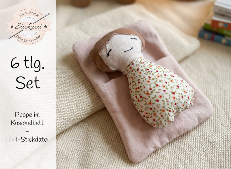 Puppe im Kuschelbett - ITH-Stickdatei