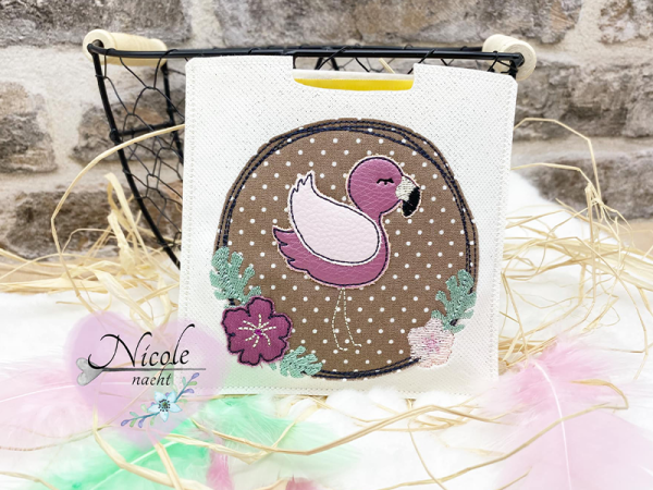 Button Flamingo - doodle Stickdatei
