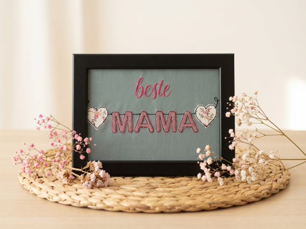 Girlande beste Mama - doodle Stickdatei