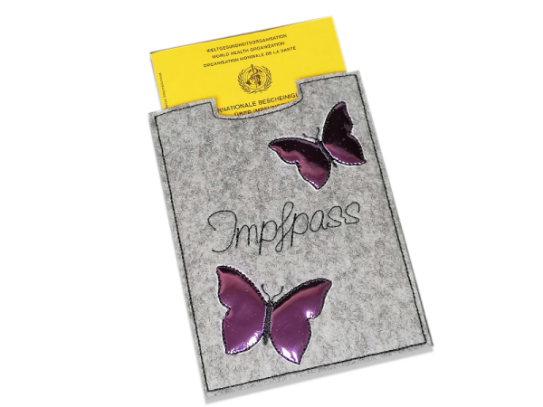 Impfpasshülle Schmetterling - ITH-Stickdatei
