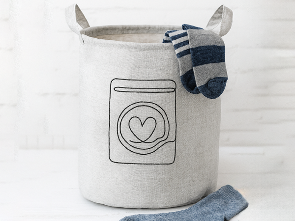 Waschküche Haushalt Sprüche - redwork Stickdatei