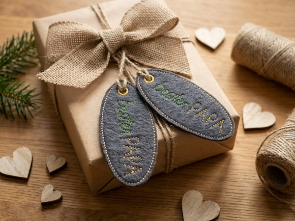 Muttertag Vatertag Schriftzüge - redwork Stickdatei