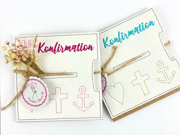 Christliche Schokoladenhüllen für Gutscheinkarten - ITH-Stickdatei