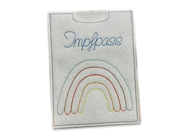 Impfpasshülle Regenbogen - ITH-Stickdatei