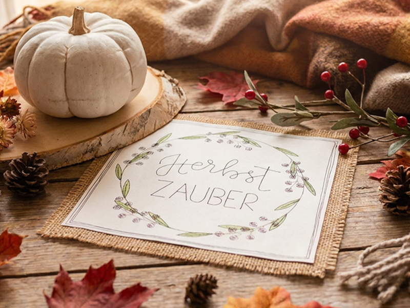 HerbstZAUBER Kranz - redwork Vollstick Stickdatei