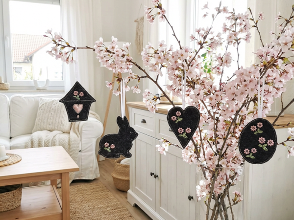 Oster Frühlings Anhänger Blumenstecker - ITH-Stickdatei