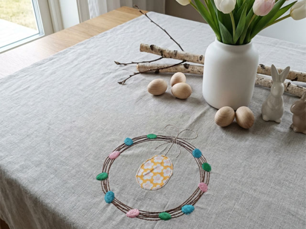 Weidenkranz zu Ostern - Vollstick Stickdatei