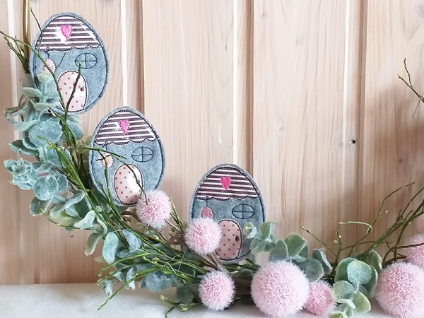 Eierhäuschen Anhänger- ITH-Stickdatei