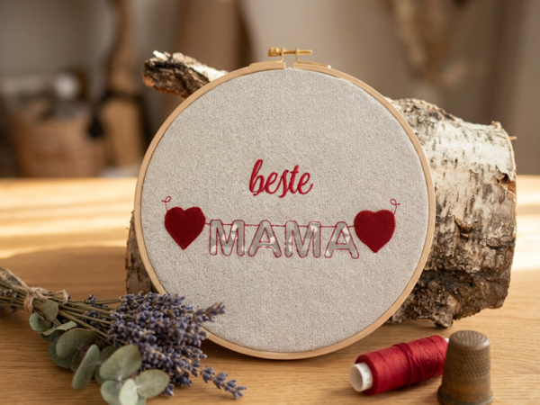 Girlande beste Mama - doodle Stickdatei