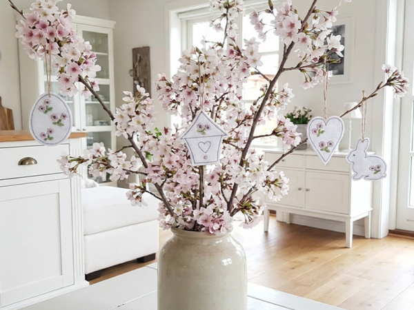 Oster Frühlings Anhänger Blumenstecker - ITH-Stickdatei