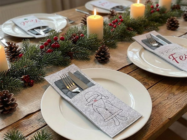 Bestecktaschen zu Weihnachten - ITH-Stickdatei
