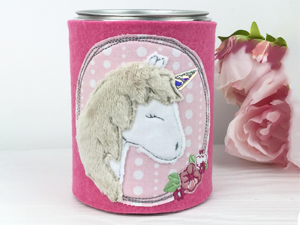 Einhorn Button - doodle Stickdatei