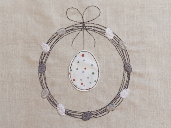 Weidenkranz zu Ostern - Vollstick Stickdatei