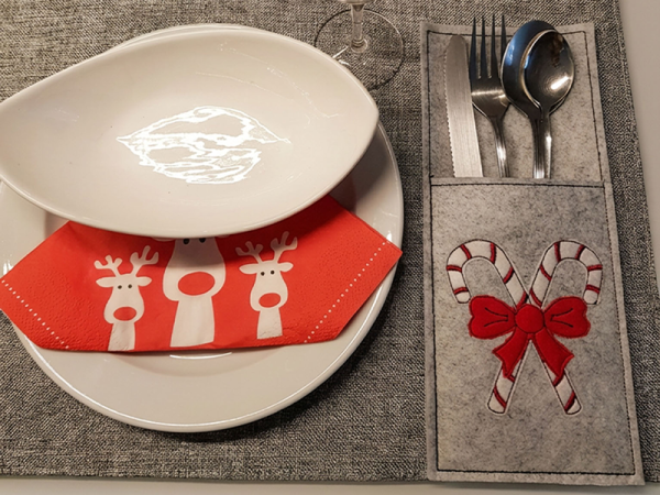 Bestecktaschen zu Weihnachten - ITH-Stickdatei