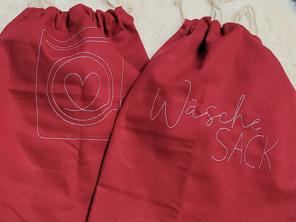 Waschküche Haushalt Sprüche - redwork Stickdatei