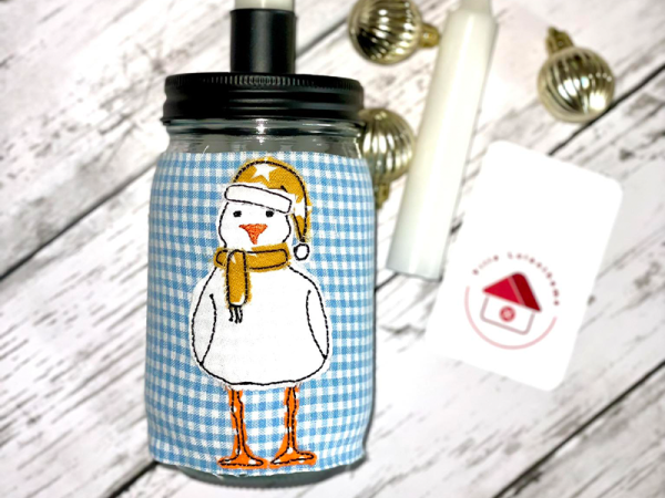 Weihnachtsmöwe  – Küsten X-MAS - doodle Stickdatei