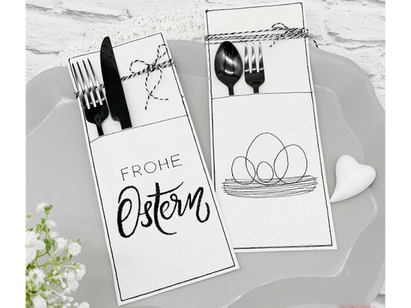 Bestecktaschen Ostern - ITH-Stickdatei