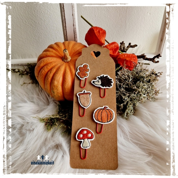 herbstliche Planner Clips - ITH-Stickdatei