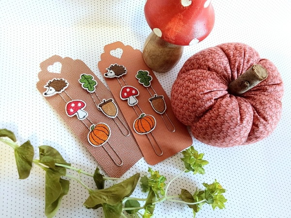 herbstliche Planner Clips - ITH-Stickdatei