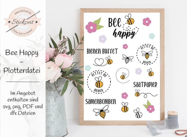 Bee Happy - Plotterdatei Set