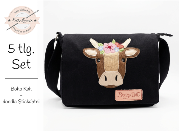 Boho Kuh - doodle Stickdatei