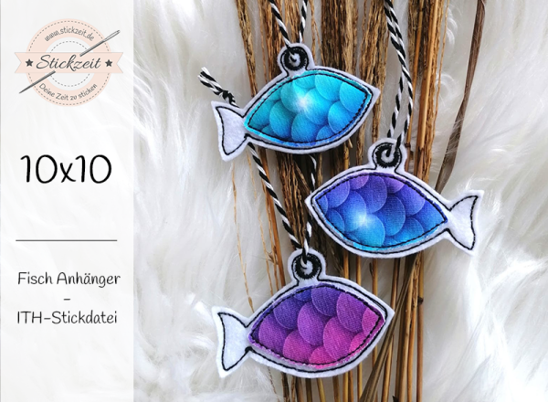 Fisch Anhänger - ITH-Stickdatei