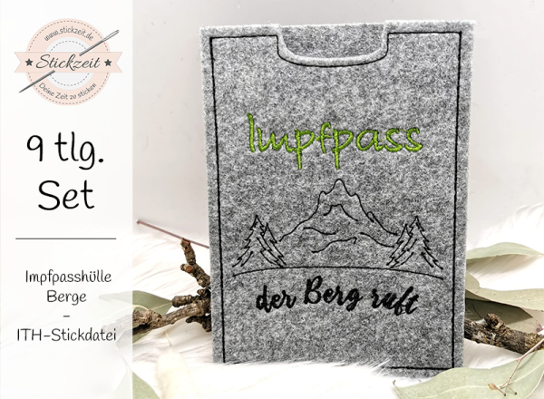 Impfpasshülle Berge - ITH-Stickdatei